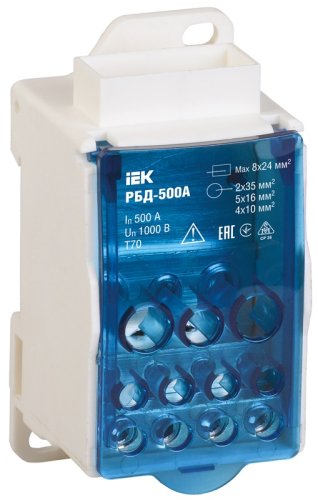 Блок распределительный IEK RBD РБД-500 500А фото Блок распределительный IEK RBD РБД-500 500А картинка